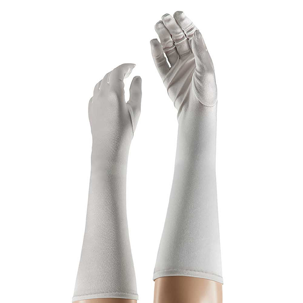 Lange handschoenen satijn 40 cm