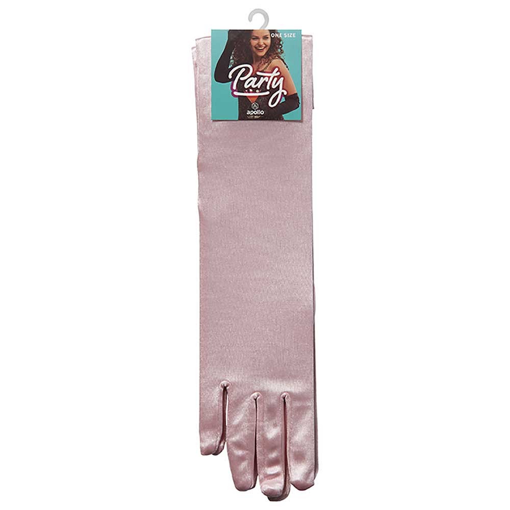 Lange handschoenen satijn 40 cm