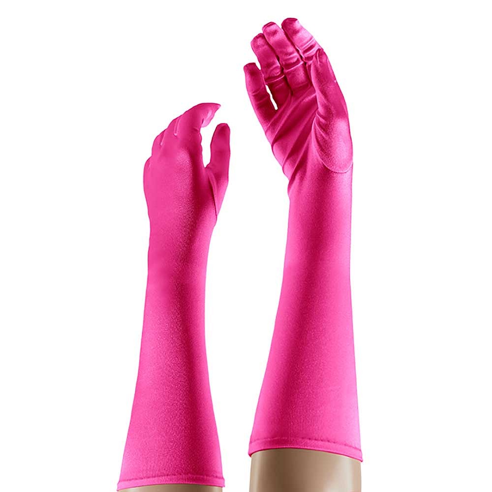 Lange handschoenen satijn 40 cm