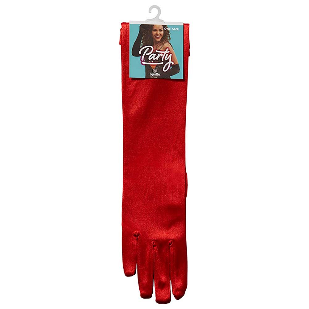Lange handschoenen satijn 40 cm