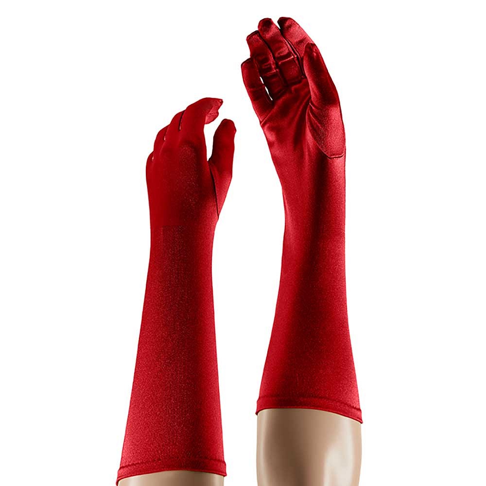 Lange handschoenen satijn 40 cm