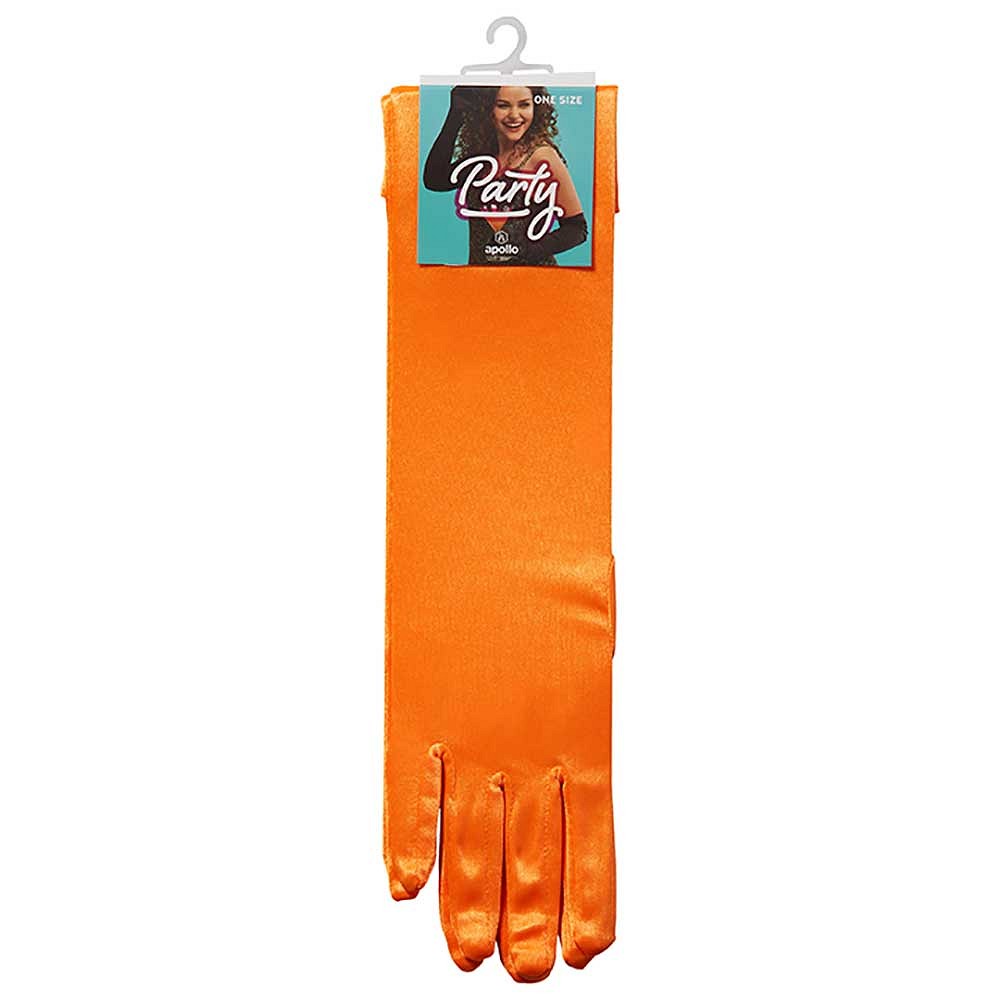 Lange handschoenen satijn 40 cm