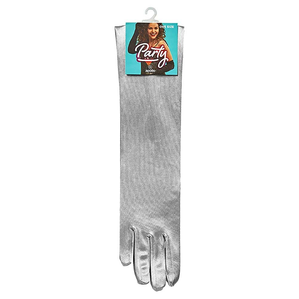 Lange handschoenen satijn 40 cm