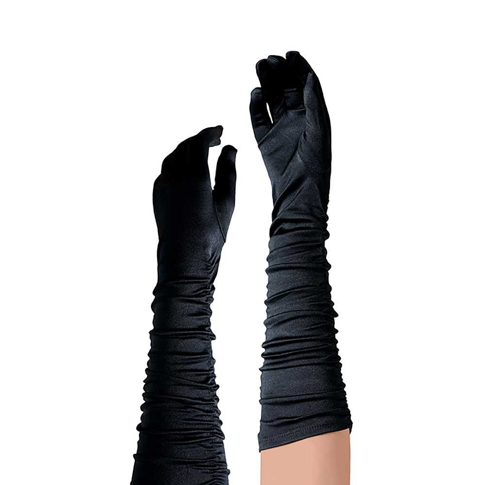 Satijnen handschoenen gerimpeld