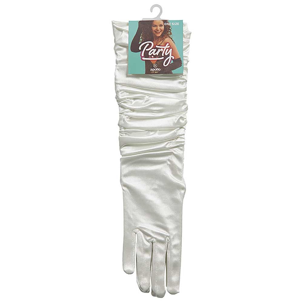 Satijnen handschoenen gerimpeld