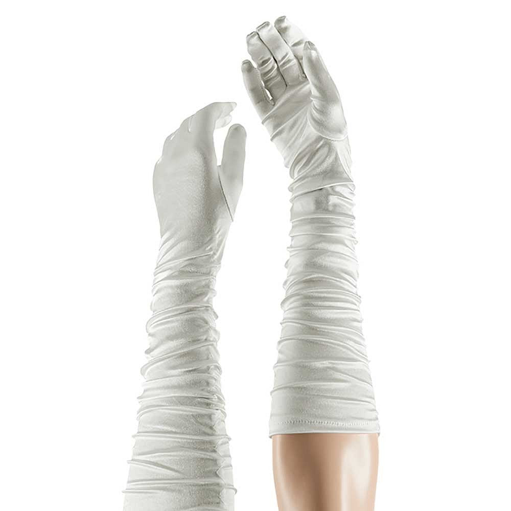 Satijnen handschoenen gerimpeld