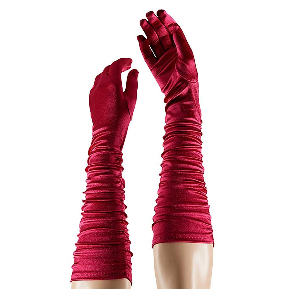 Satijnen handschoenen gerimpeld