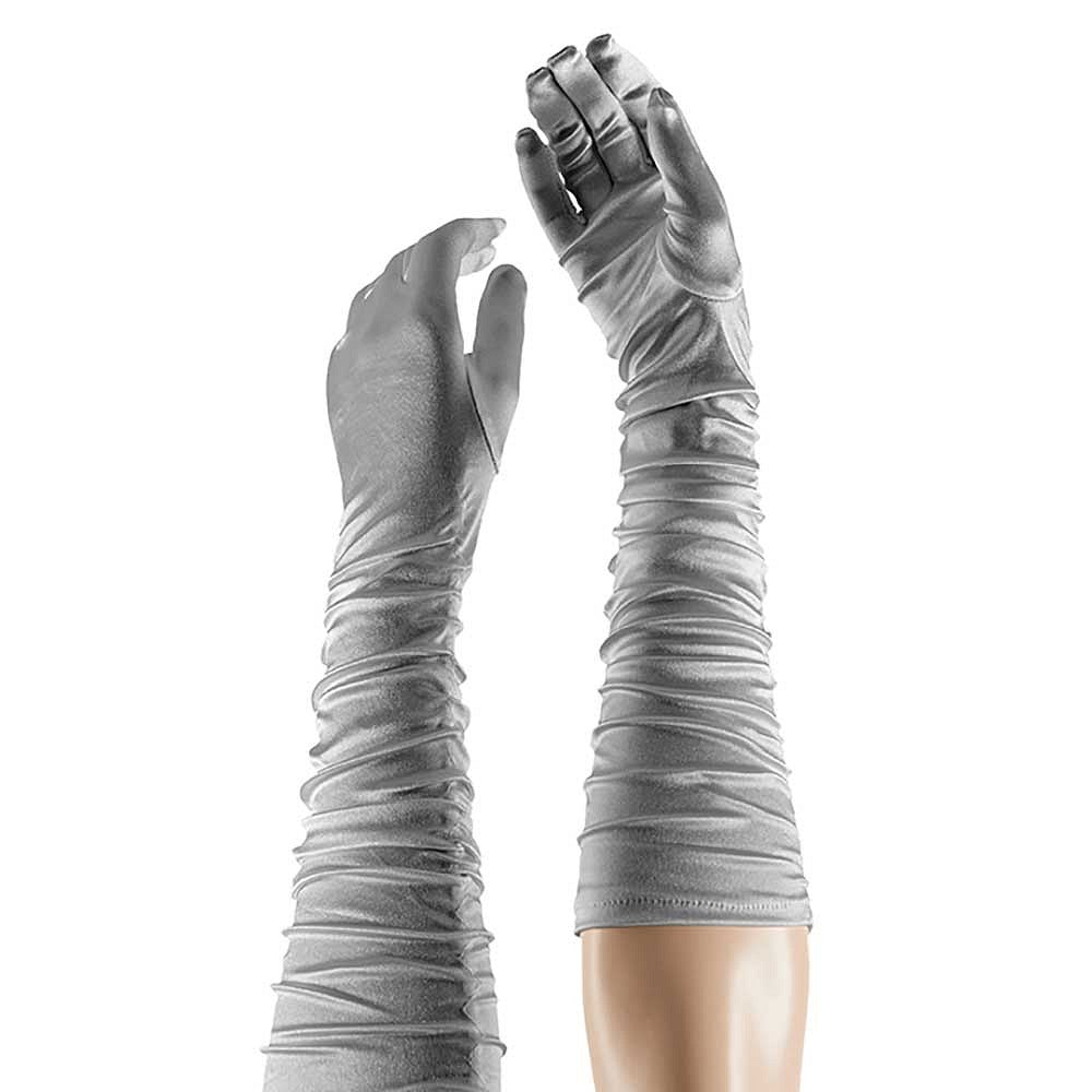 Satijnen handschoenen gerimpeld