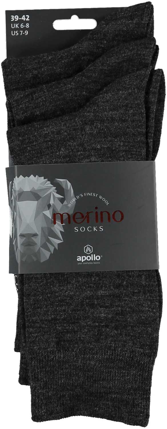 Socken aus Merinowolle – Unisex – Anthrazit – 3er-Pack