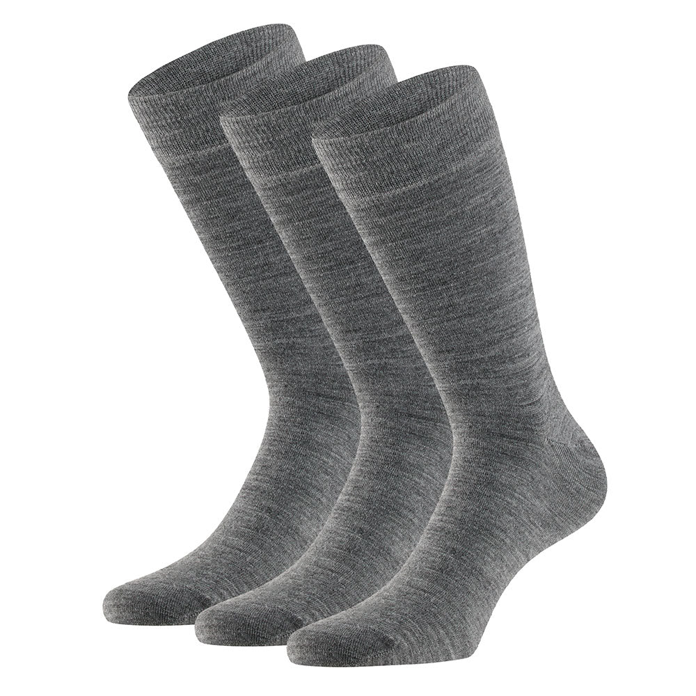 Merino Wollen Sokken - Unisex - Medium grijs - 3-Pak