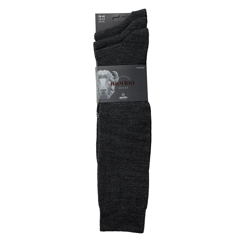 Kniestrümpfe aus Merinowolle - Unisex - Anthrazit - 3er-Pack