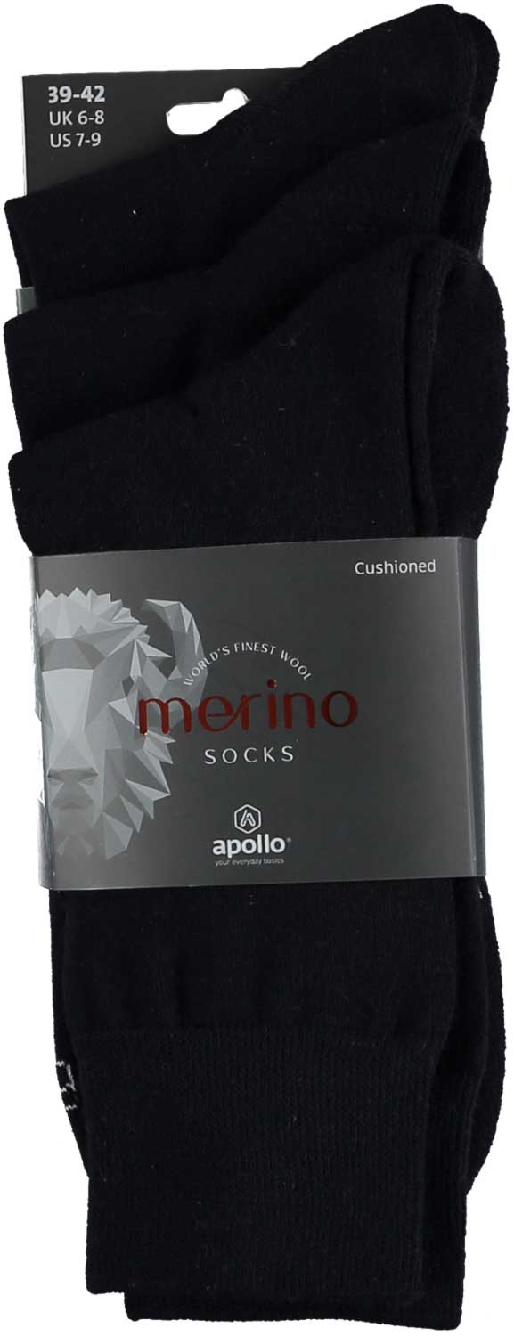 Chaussettes unisexes en laine mérinos - Semelle éponge - Marine