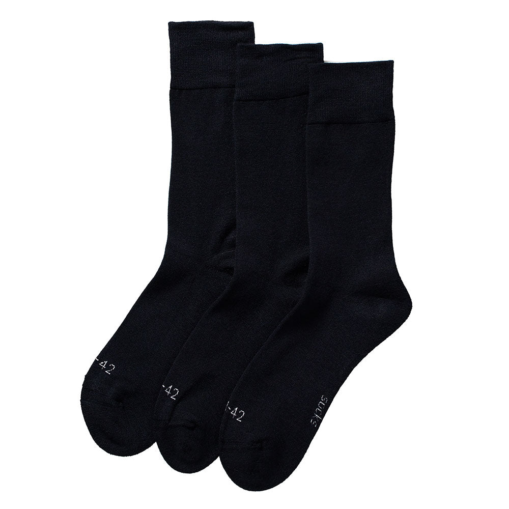 Chaussettes unisexes en laine mérinos - Semelle éponge - Marine