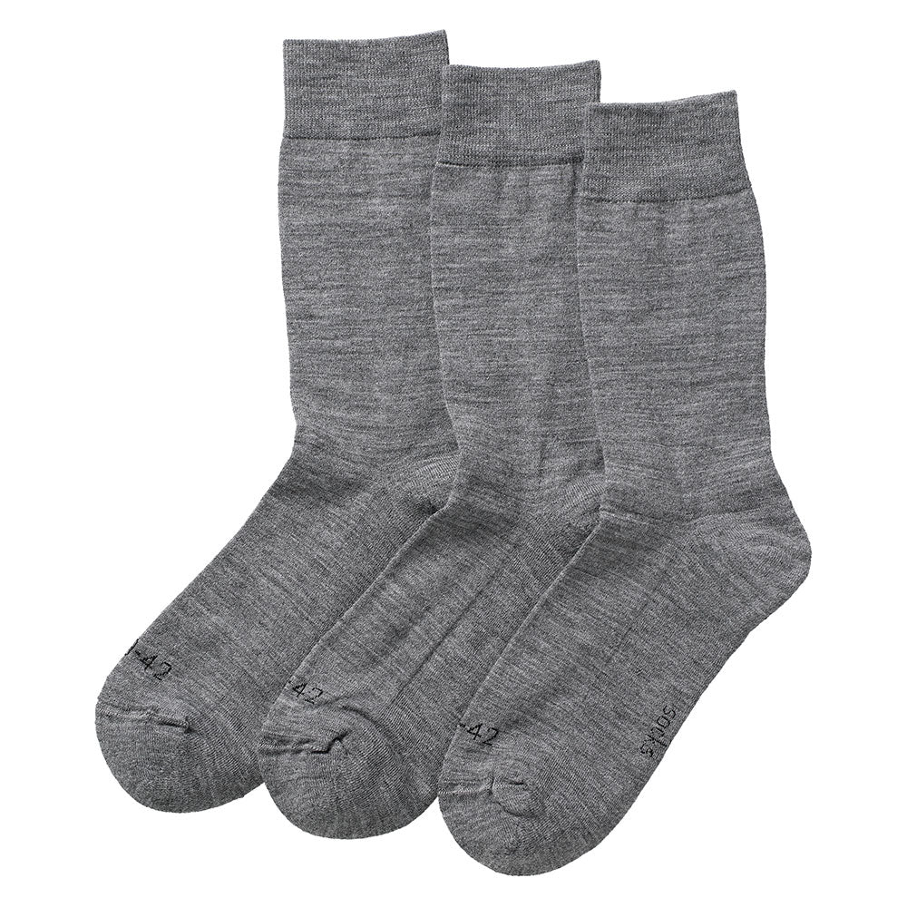 Merino wollen sokken unisex - Badstof zool - Medium grijs