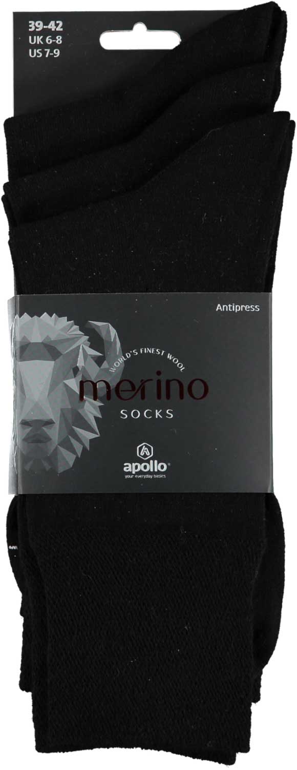 Merino wollen sokken - Unisex - Antipress - Zwart