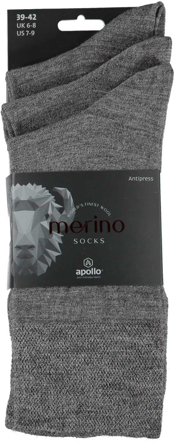 Merino wollen sokken - Unisex - Antipress - Medium grijs