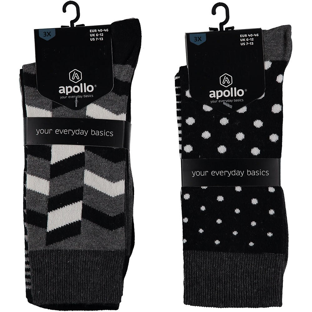 Chaussettes colorées pour hommes gris-noir (paquet de 6)