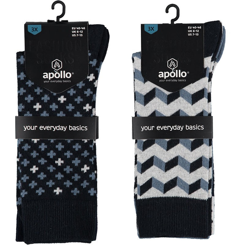 Chaussettes colorées pour hommes, bleu marine (paquet de 6)