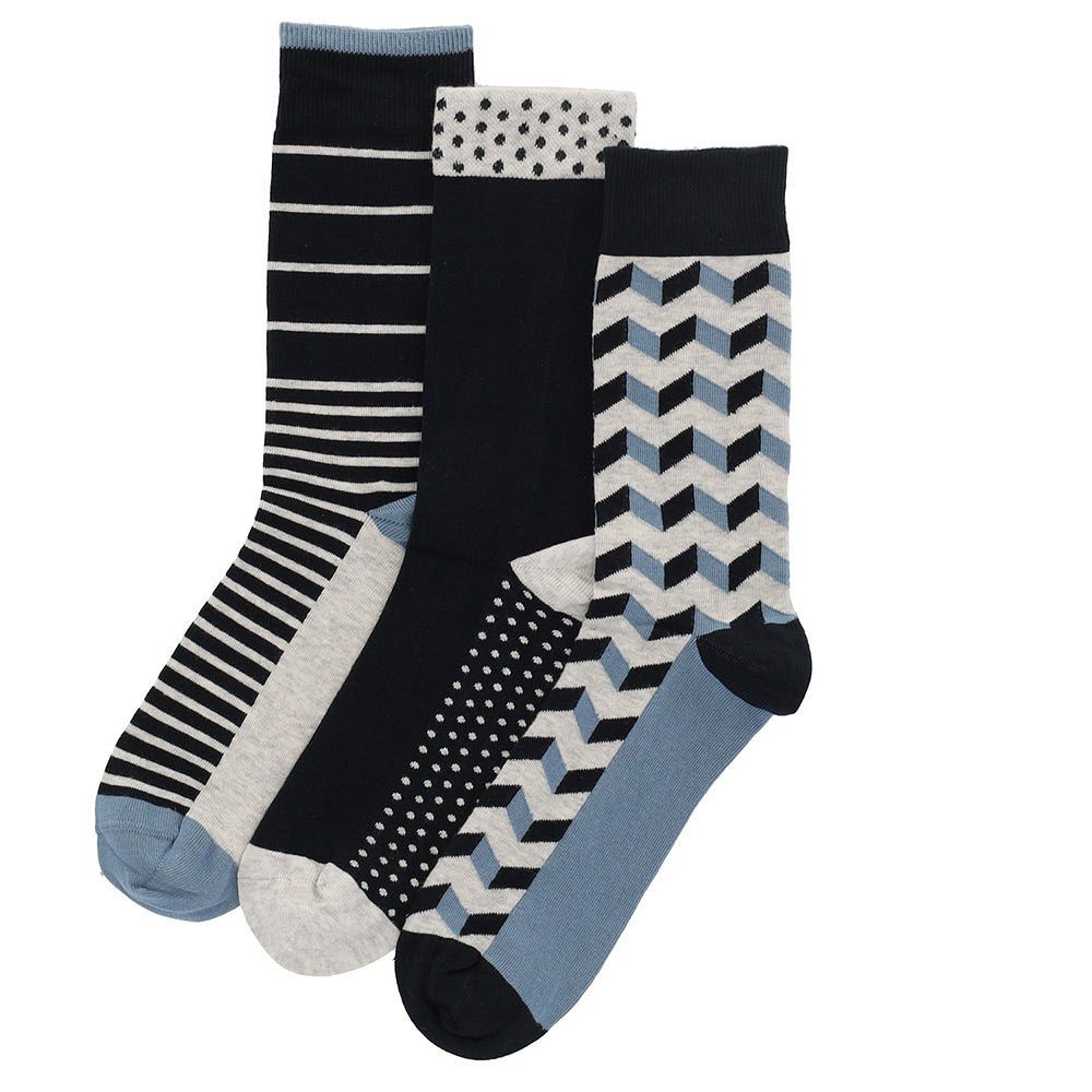 Chaussettes colorées pour hommes, bleu marine (paquet de 6)