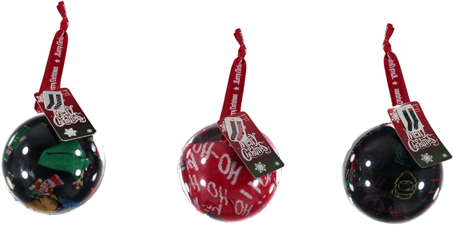 Kerstsokken heren in kerstbal 2-Pak