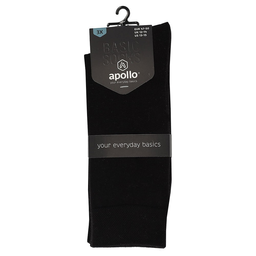 Katoenen herensokken - Zwart- Maat 47/50 - 3-Pack