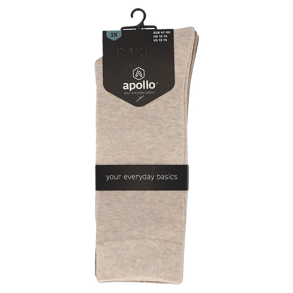 Chaussettes en coton pour hommes - taille 47/50 - Multi beige - 3-Pak
