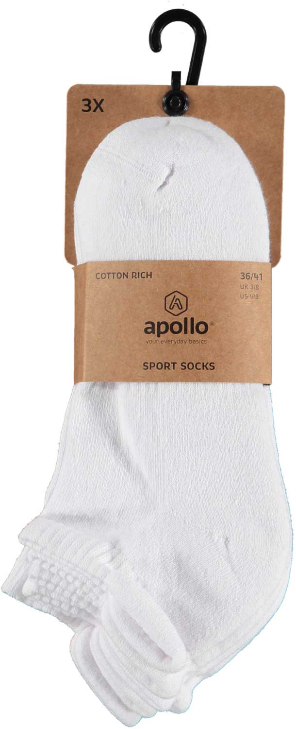 Chaussettes de sport Trainer - Blanc - Tissu éponge - Lot de 3