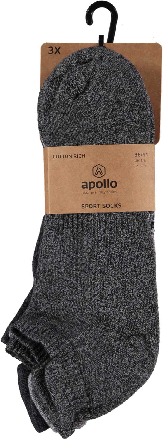 Skarpety sportowe Trainer - Multi Grey - Materiał frotte - 3-pak