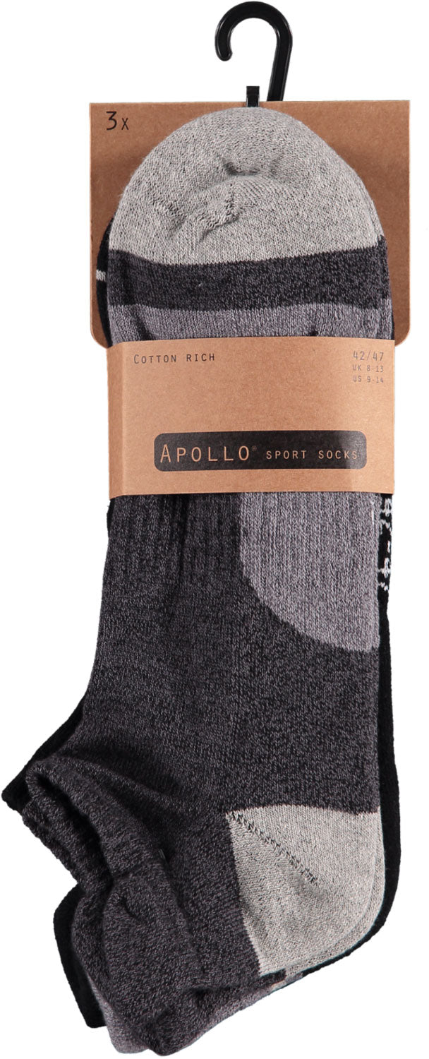 Sneaker sportsokken casual - Multi zwart - Badstof - 3-Pak