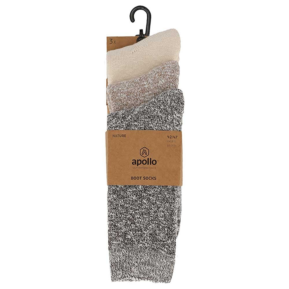 Natuurlijke badstof sokken - Multi Beige (3-Pak)