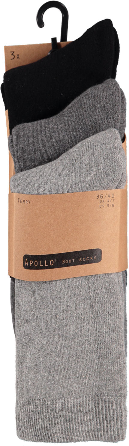 Badstof sokken unisex - Grijs (3-Pak)