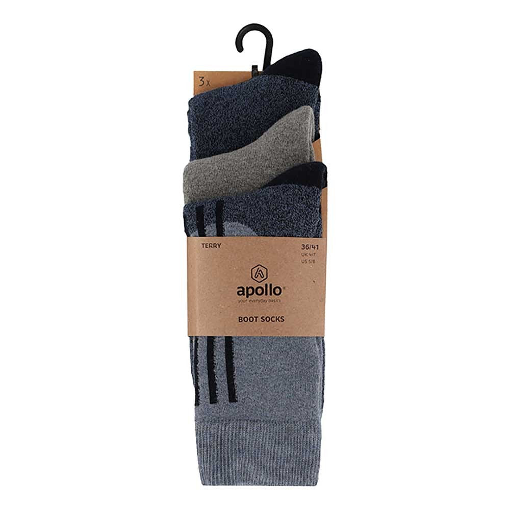 Badstof sokken casual - Multi Blauw (3-Pak)