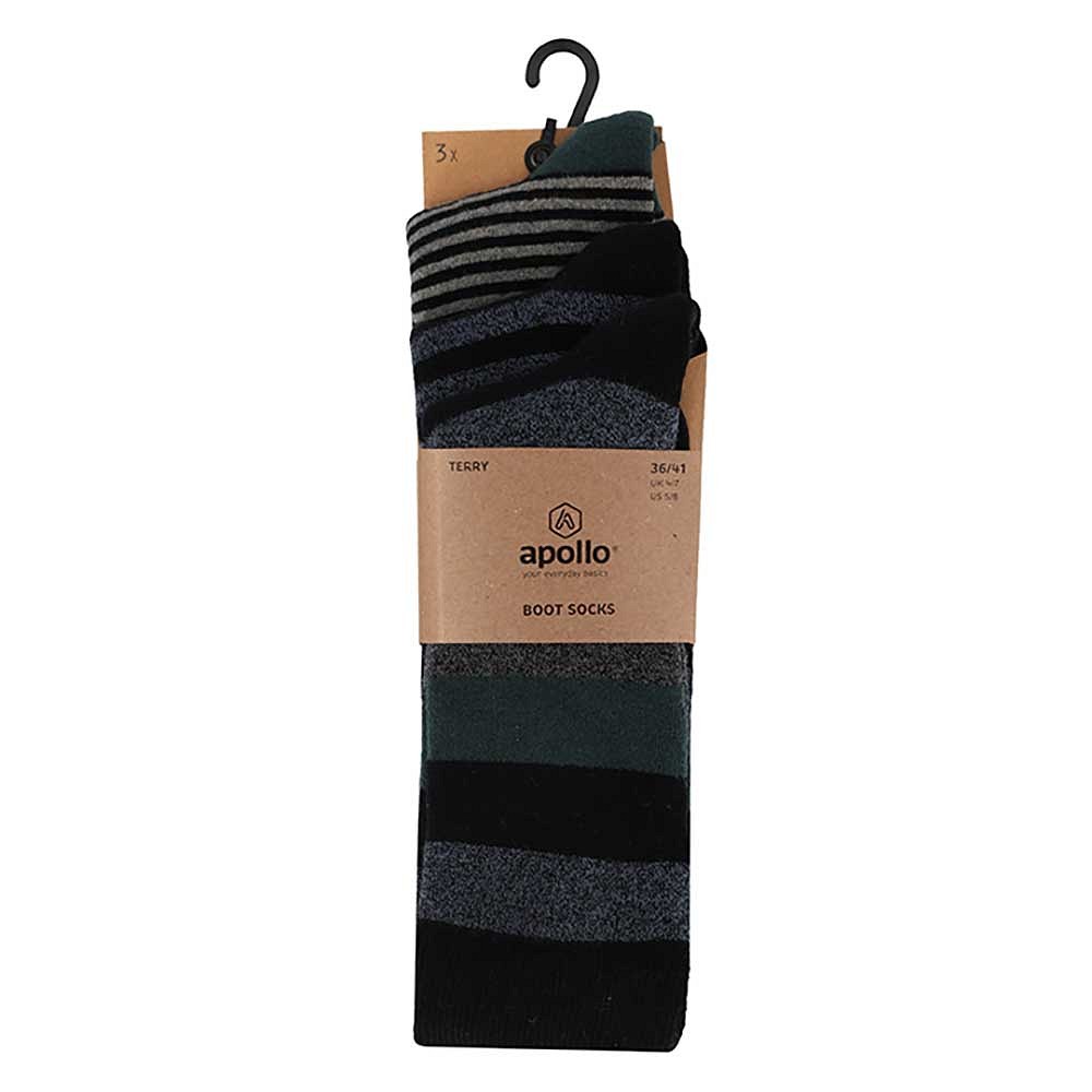 Badstof sokken fashion - Multi zwart (3-Pak)
