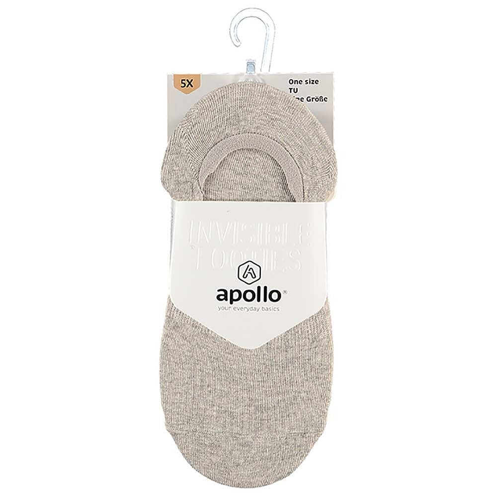 Füßlinge Unisex - No Show - Hellgrau -3-Pack