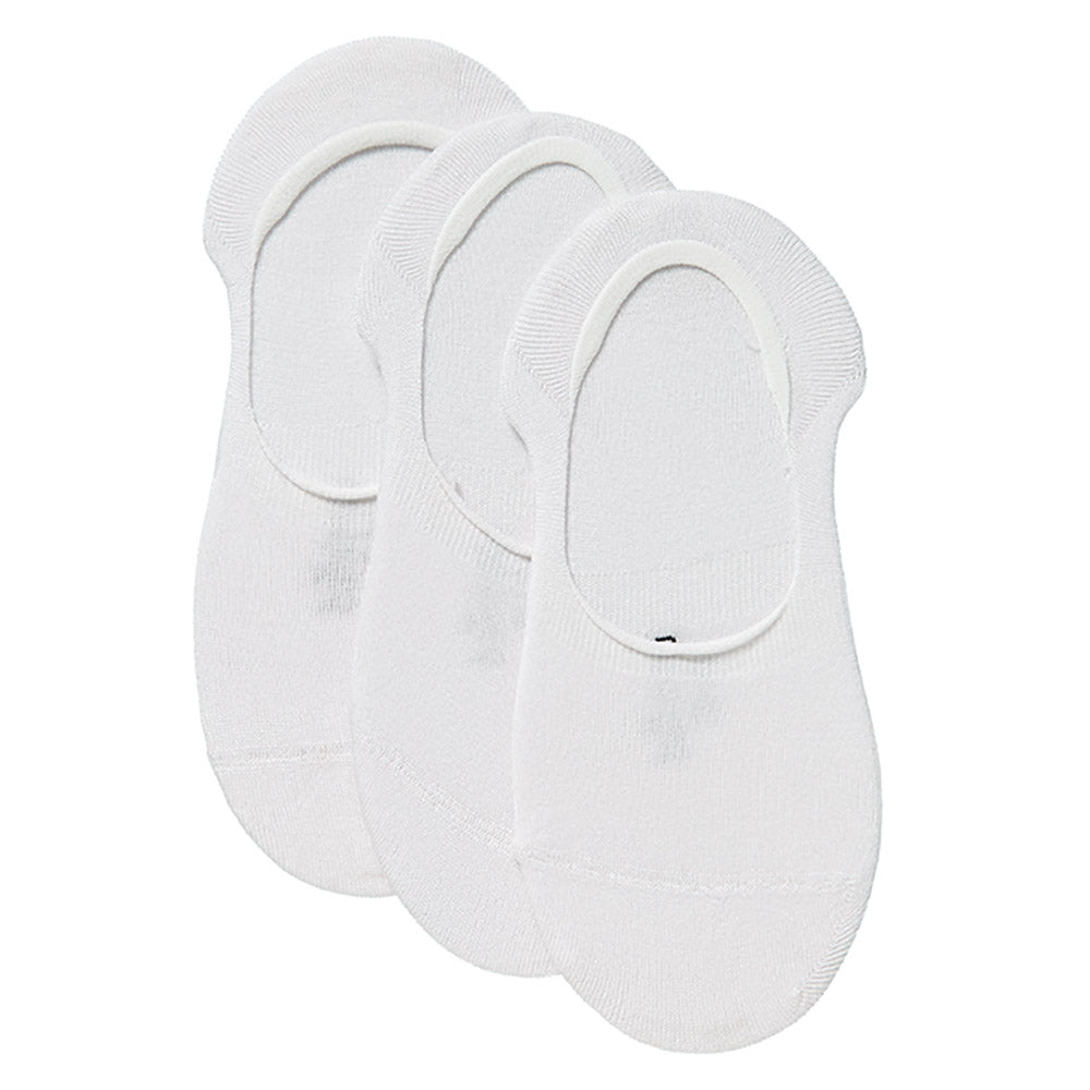 Bamboe footies basic - Wit - 3-Pak