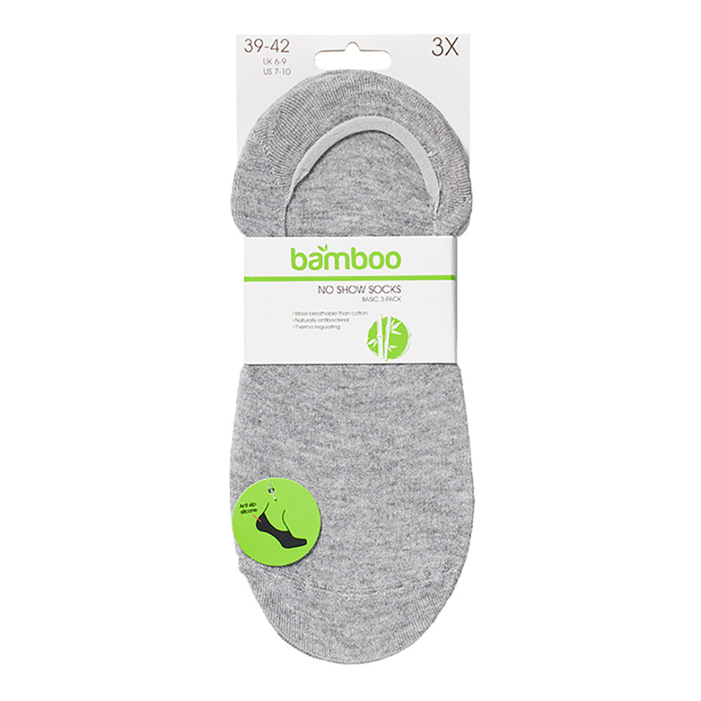 Bambus-Füßlinge basic - Hellgrau - 3er-Pack