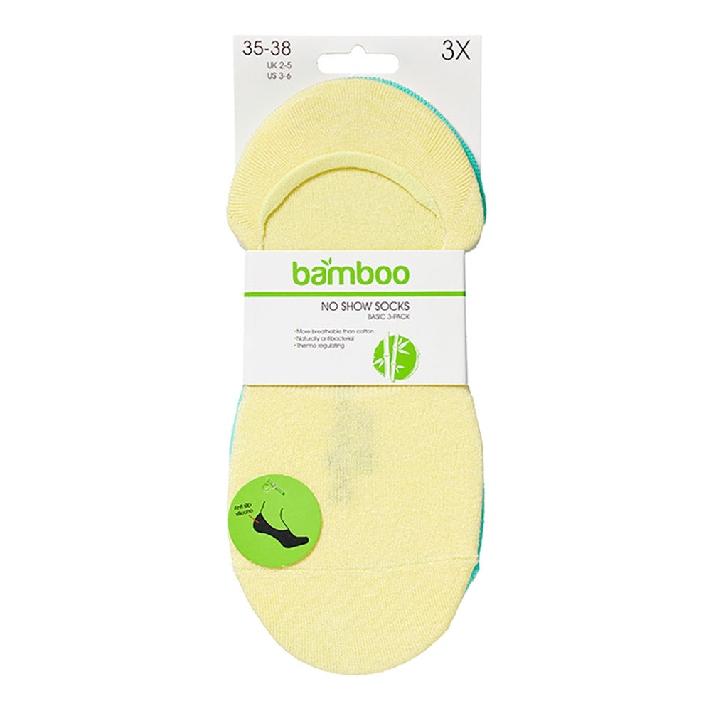 Dames Bamboe footies basic - Multi Pastel - 3-Pak