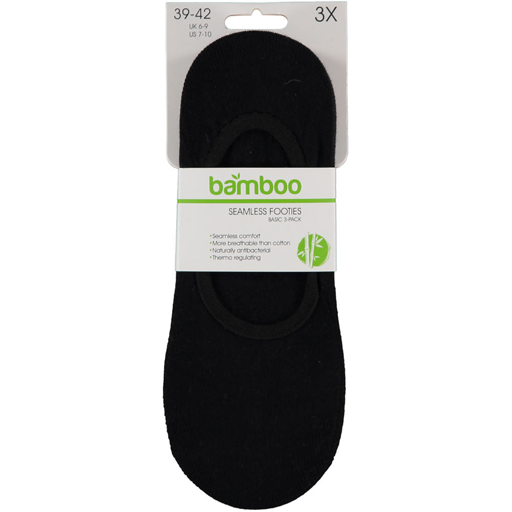 Bamboo Sneaker Footies - Schwarz - 3er-Pack