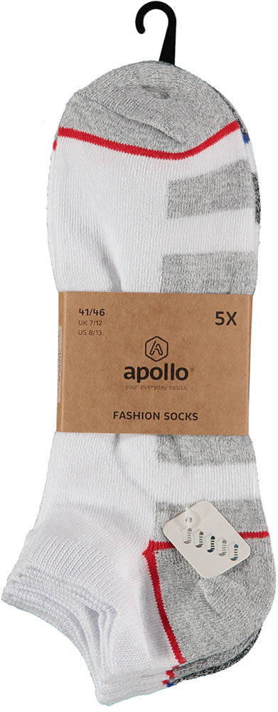 Chaussettes à la cheville mode pour hommes - blanches - paquet de 5