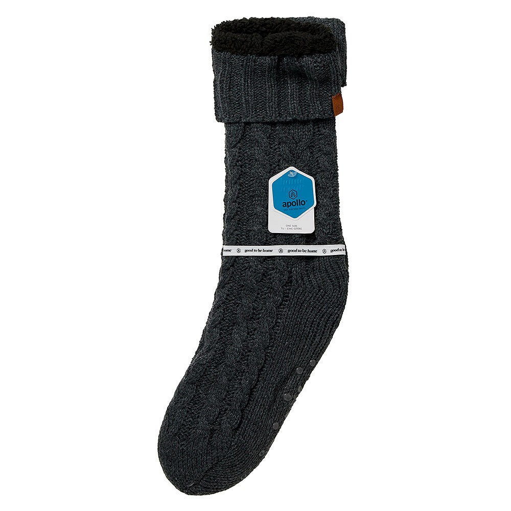 Haussocke Herren - Anti-Rutsch - Dunkelgrau