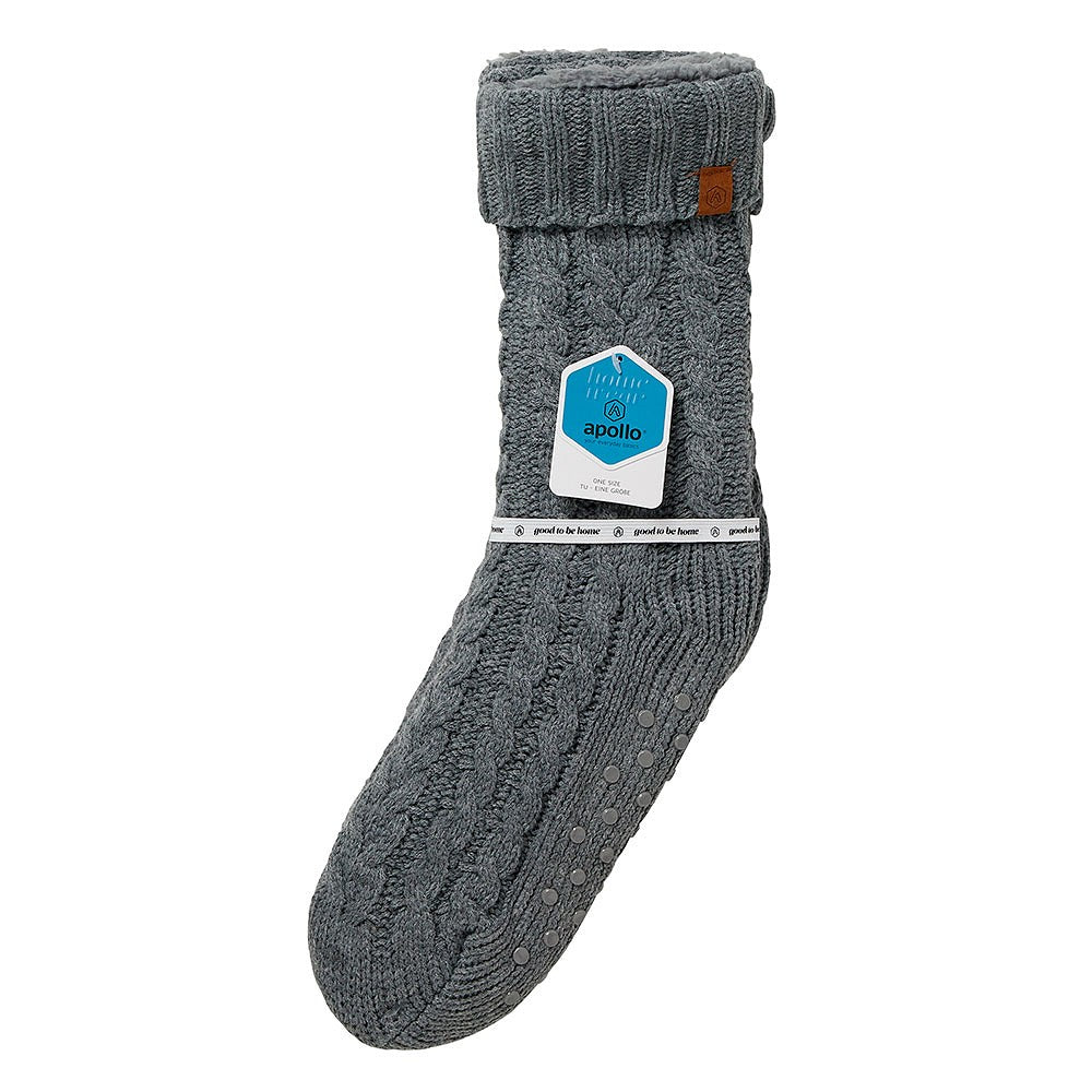 Huissokken heren - Anti slip - Midden grijs