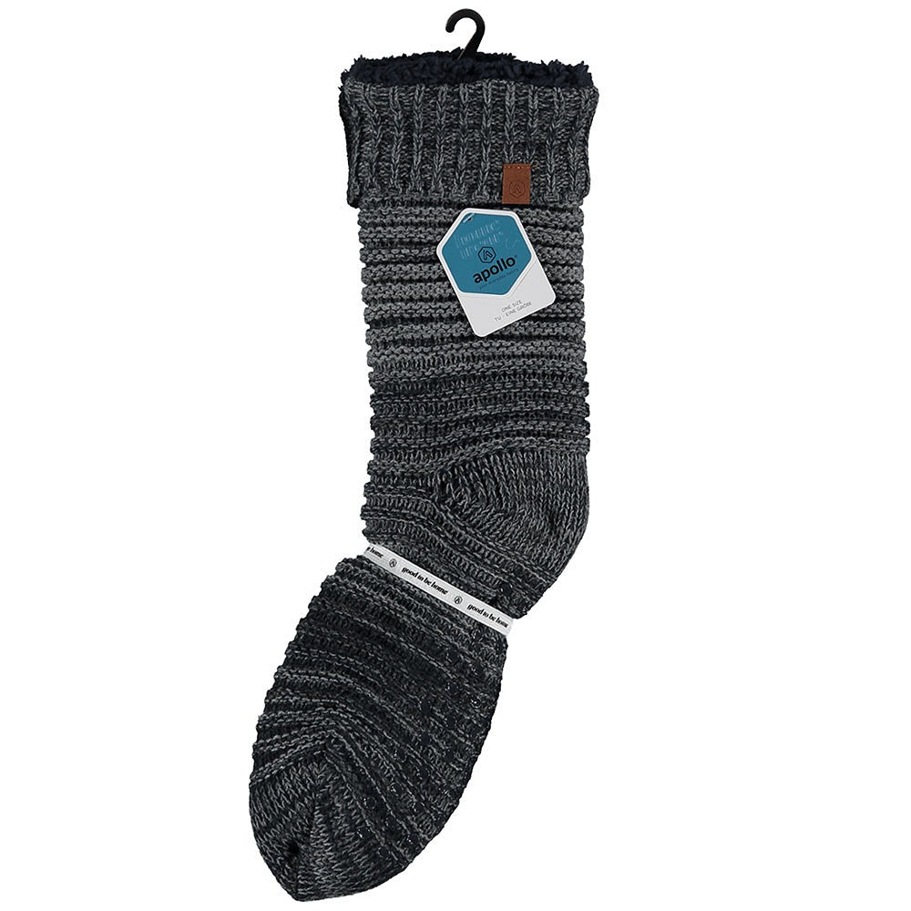 Chaussette de maison pour homme - Antidérapant - Gris