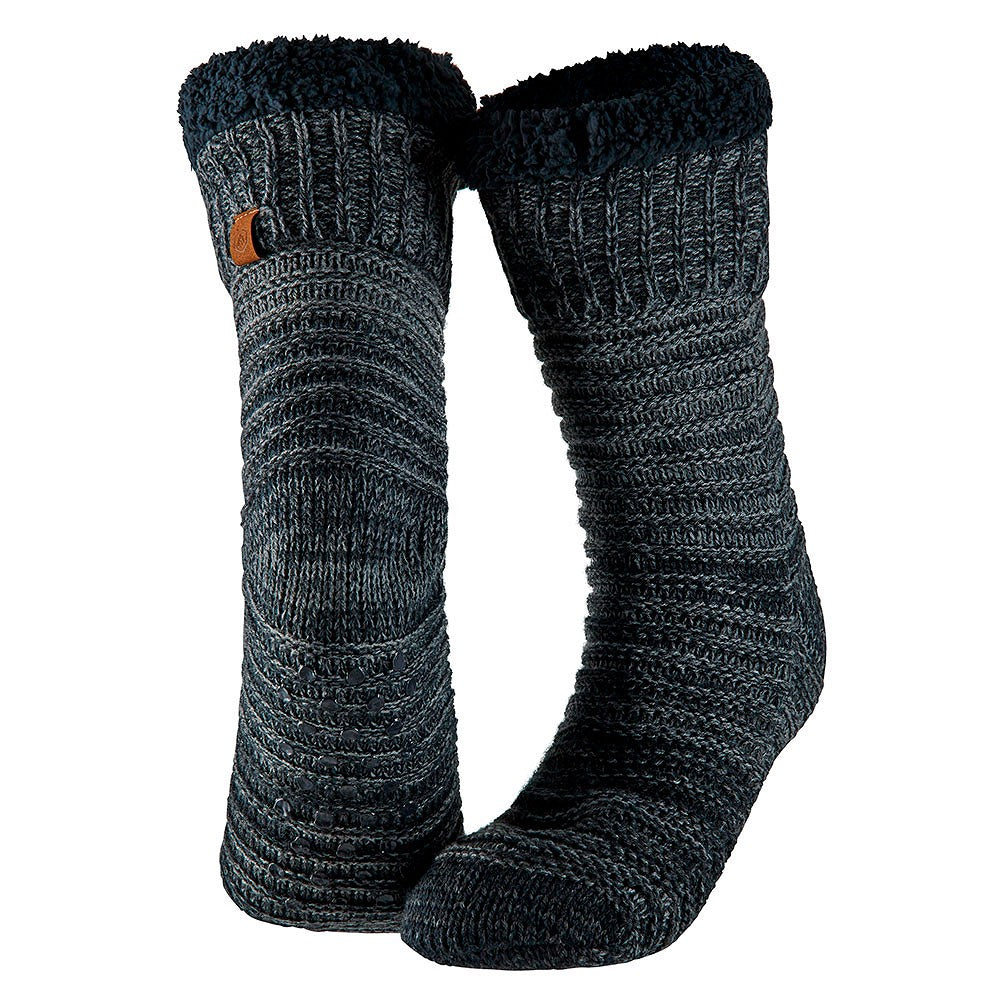 Chaussette de maison pour homme - Antidérapant - Gris
