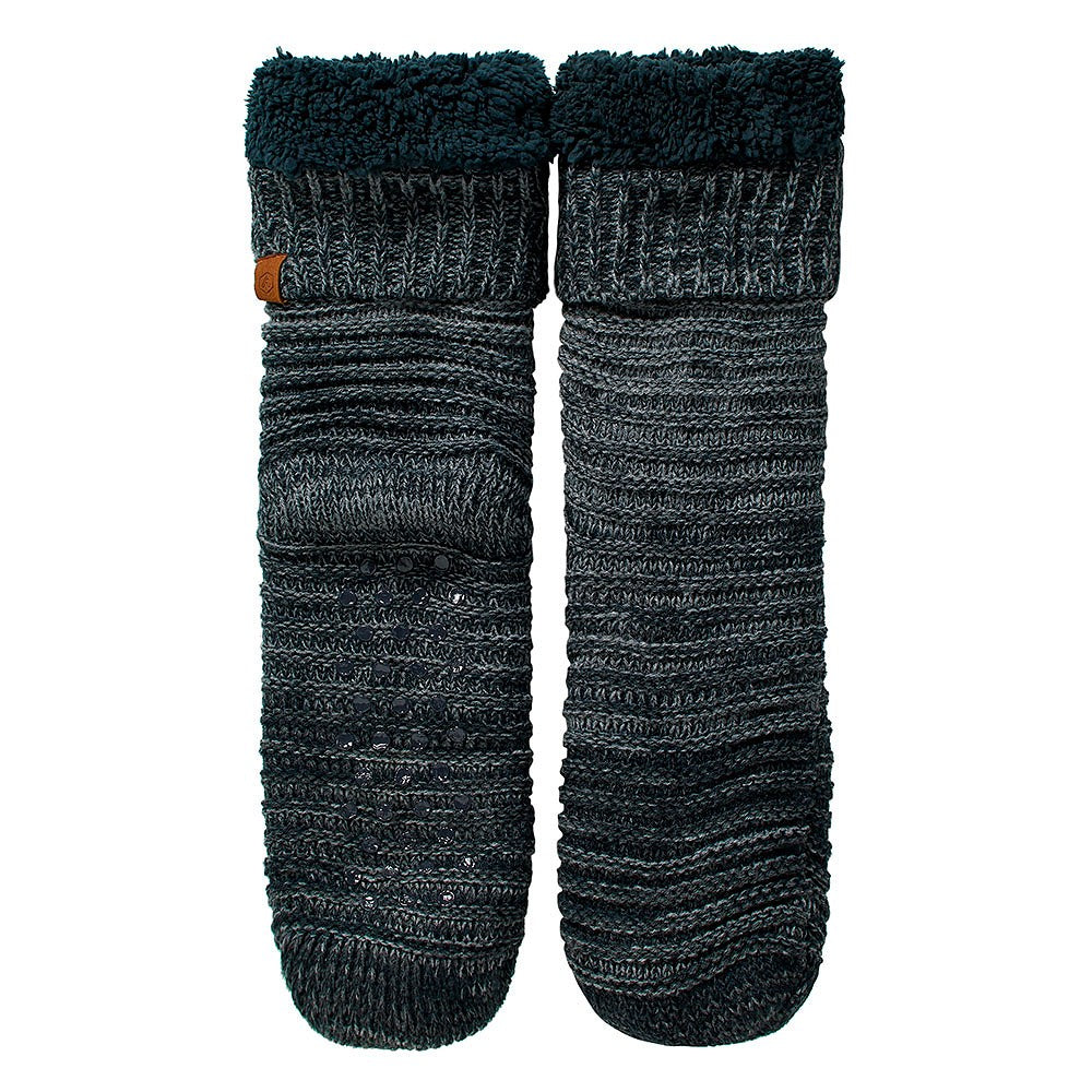 Chaussette de maison pour homme - Antidérapant - Gris