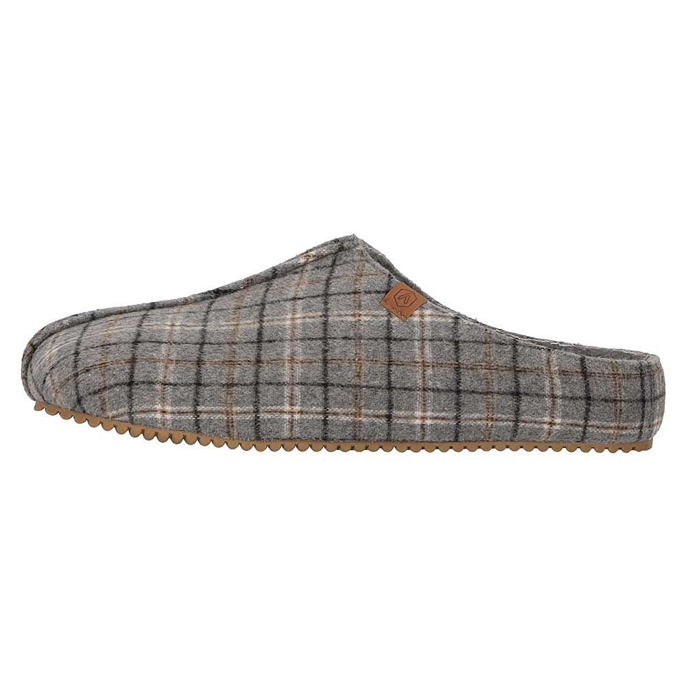 Pantoffel heren met stevige zool en ruitmotief