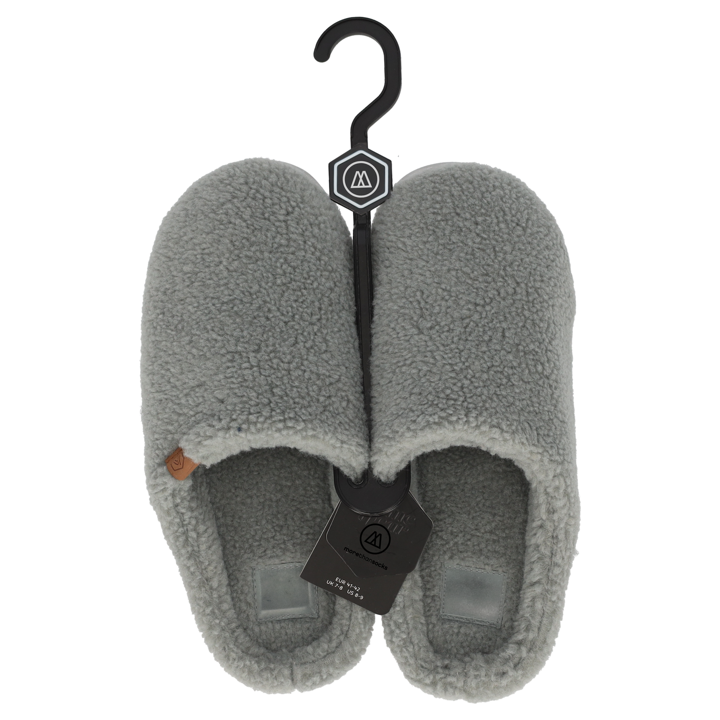 Pantoffels heren teddy wol - Grijs