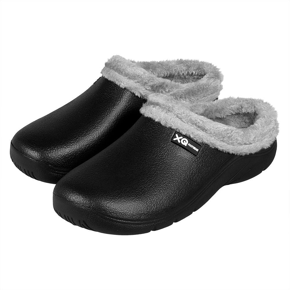 Sabots de jardin Homme - Fausse fourrure - Noir