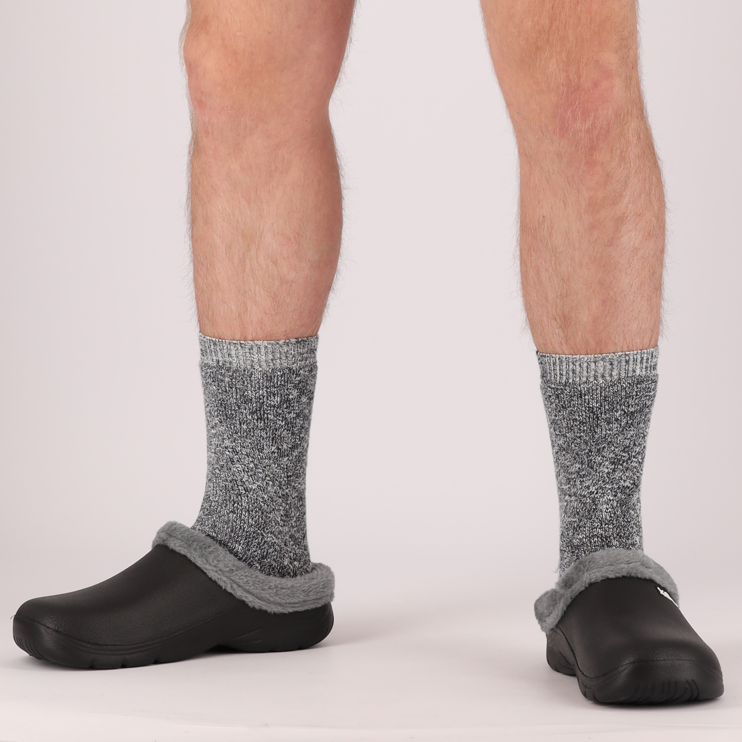 Sabots de jardin Homme - Fausse fourrure - Noir