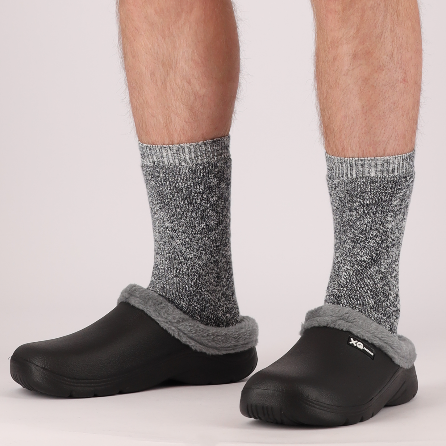 Sabots de jardin Homme - Fausse fourrure - Noir