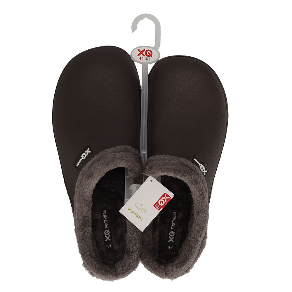 Gevoerde tuinklompen heren bruin – XQ footwear – paar met hanglabel